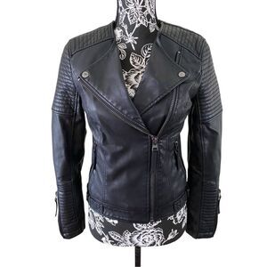 TopShop Vegan Leather Jacket Motorcycle Grunge Goth Punk Emo Coat